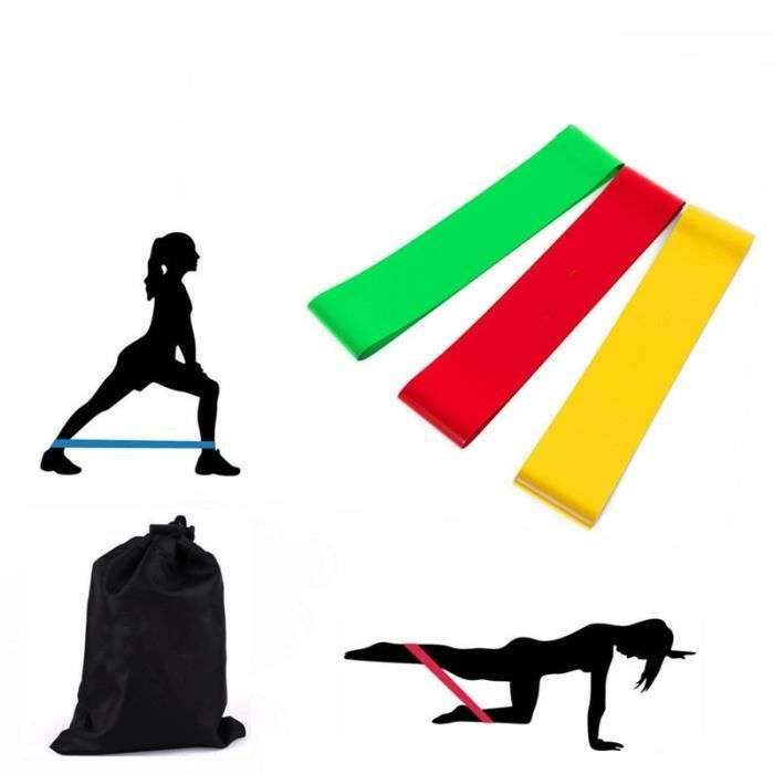 Lot De 3 Bandes élastiques De Musculation - 8 Niveaux De R Sistance Pour Yoga