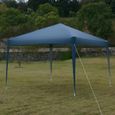 Tonnelle de jardin 3x3m pliable, tente de jardin pliante pouvant être installée rapidement, bleu, tissu Oxford, camping, plage-1