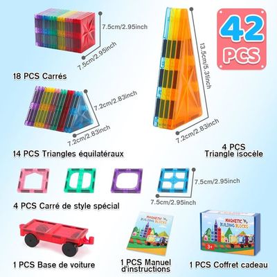 42PCS Bloc De Construction Magnetique Jouet Cadeau Enfant 2 3