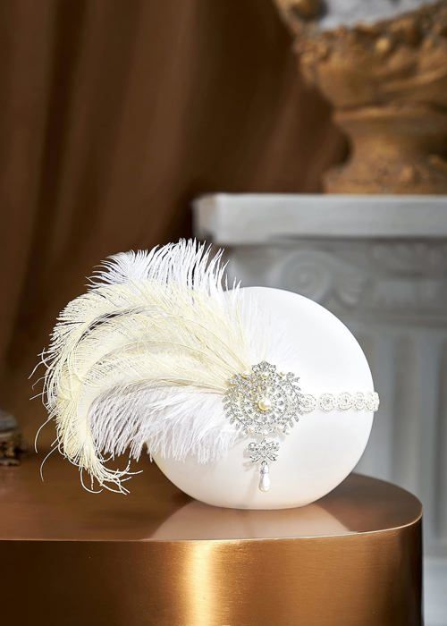 Bandeau Charleston avec plumes et paillettes de différentes couleurs