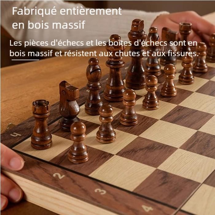 Jeu d'échecs en bois magnétique ,jeu d'échecs pliable chess echequiers