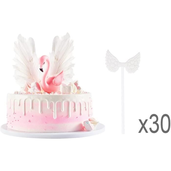 Ailes d'Ange Décoration de gâteau30 Pcs Glitter Plume Gâteau