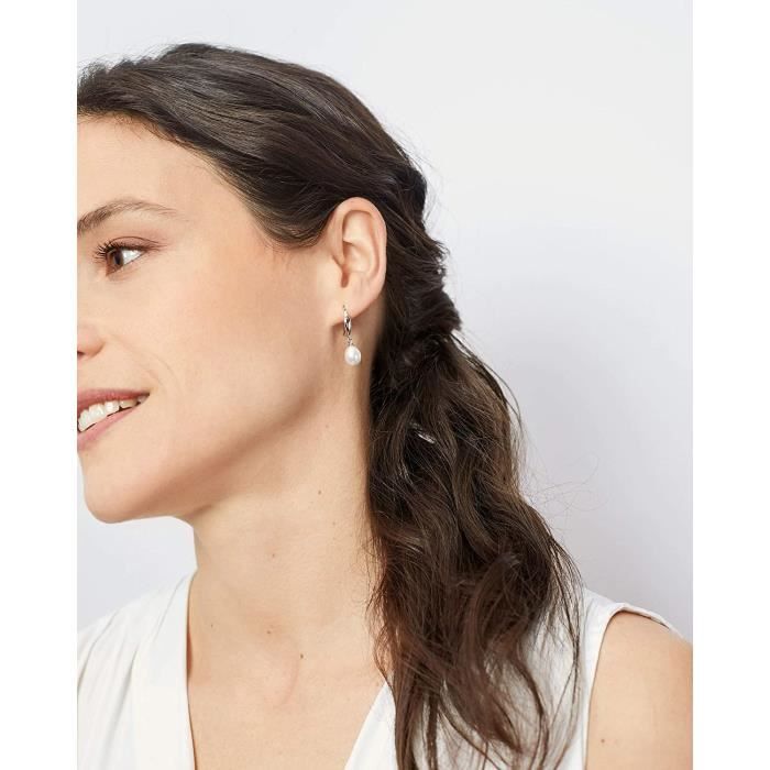 Boucles d'oreilles pendantes pour femme en perles de culture d'eau