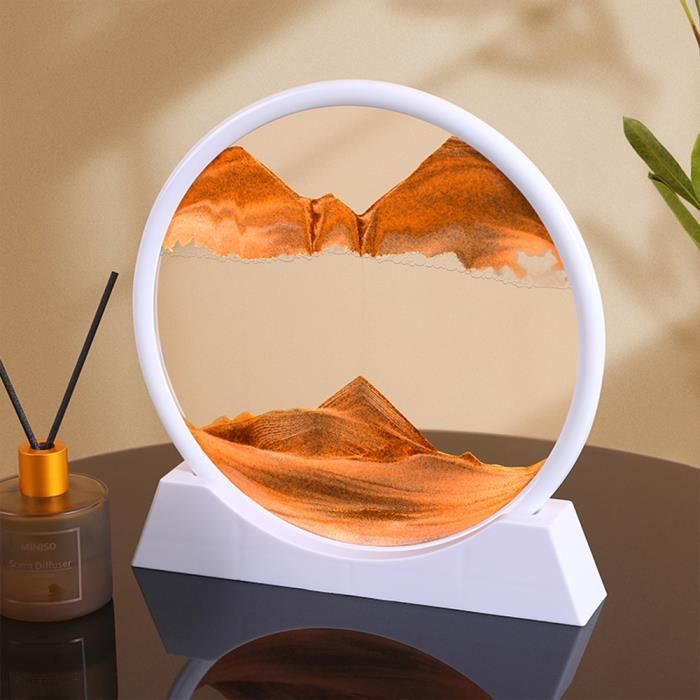 AzureLeap Art De Sable 3D Dynamique - Sablier En Verre Avec Cadre Bois - Paysage Sous-marin - Décoration Bureau Et Maison - Anti-stress - Cadeau Original