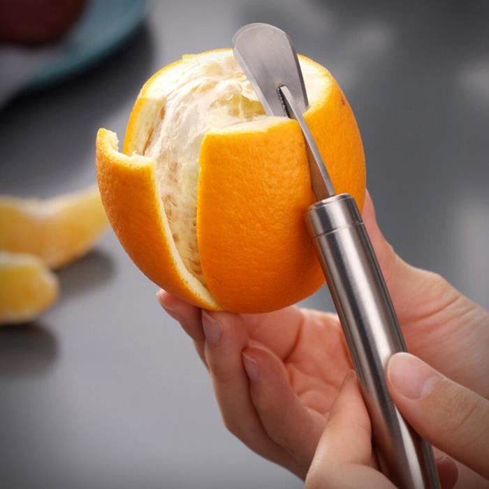 Ouvre-citron et fruits en acier inoxydable, éplucheur de pamplŒusse,  couteau ouvre-cigare, outil de cuisine orange, Pe Q9V5
