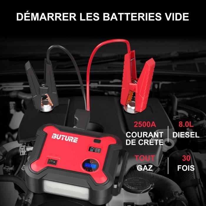 Booster Batterie Voiture Démarrage Portable Compresseur Air Gonfleur Pneu  3500A