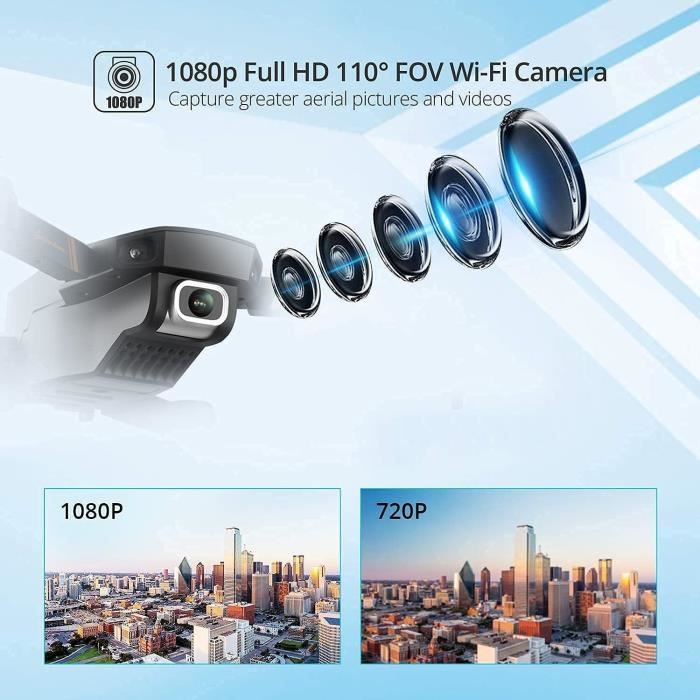 Wipkviey T6 Drone Avec Caméra 1080P – WiFi, Stable, Vol Long, Commandes Vocales Et Gestuelles – Pour Débutants Et Enfants (+14 Ans)