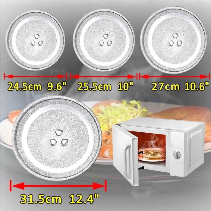 Universels Plateau Tournant Micro Onde Avec Support De Plateau, 24.5cm 25.5cm 27cm 31.5cm Rond Verre Plaque Tournante Pour Micro-Ondes, Rechange