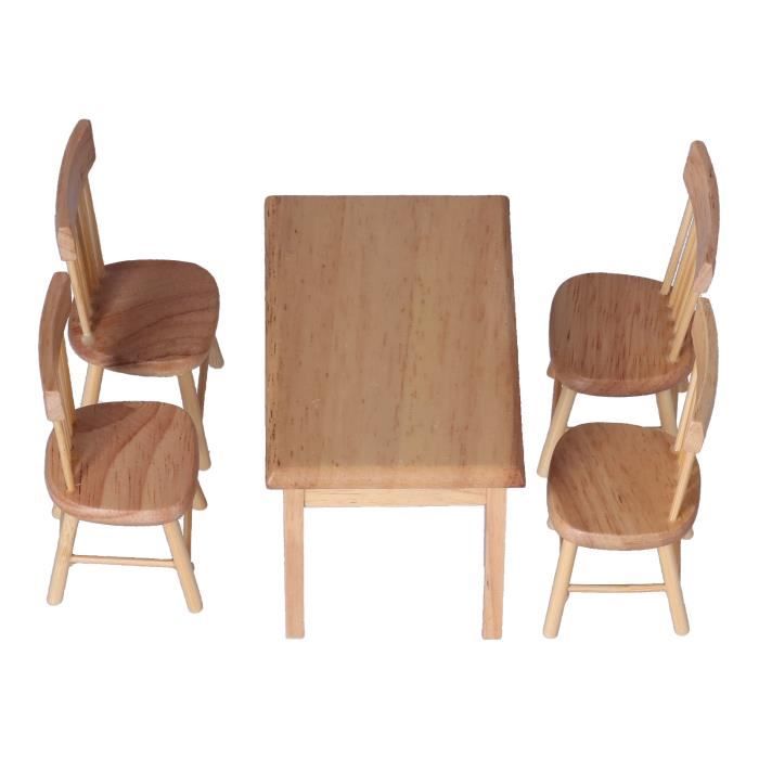KEL table et chaise miniatures pour maison de poupée Ensemble de chaises de Table à puericulture