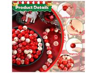 Perles Bois Noël, 300pcs Perles En Bois, Perless Rondes En