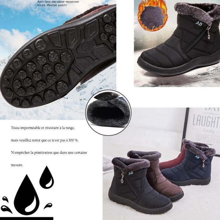 Chaussure bottes de neige femme hiver etanche - Cdiscount