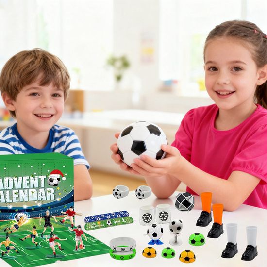 Calendrier De L'Avent Football 2024 – 24 Jouets – Trophée, Joueurs, Maillots – Cadeau Enfant Fan De Foot