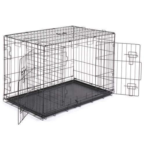 Feandrea Cage pour Chien Pliable avec 2 Portes, Plateau Amovible, 122 x  74,5 x 80,5 cm, Taille XXL, Noir - Cdiscount