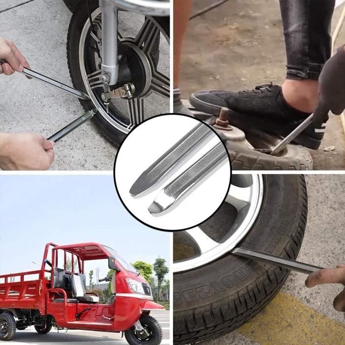 3X Leviers de Pneu en métal Outil pneumatique vélo Tire Levier Crochet de  Fer Pneu en Acier Inoxydable