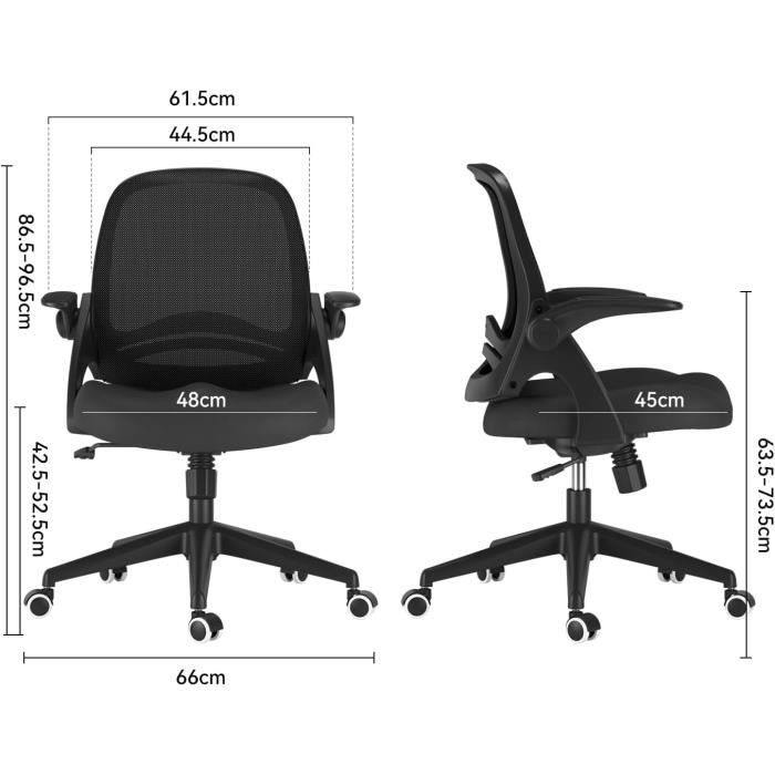 Chaise Réglable Avec Appui-tête Chaise De Bureau Ergonomique à Dossier Haut En Maille - Réglable Avec Support Lombaire - Pour Bureau Chaise Bureau Maille Respirante