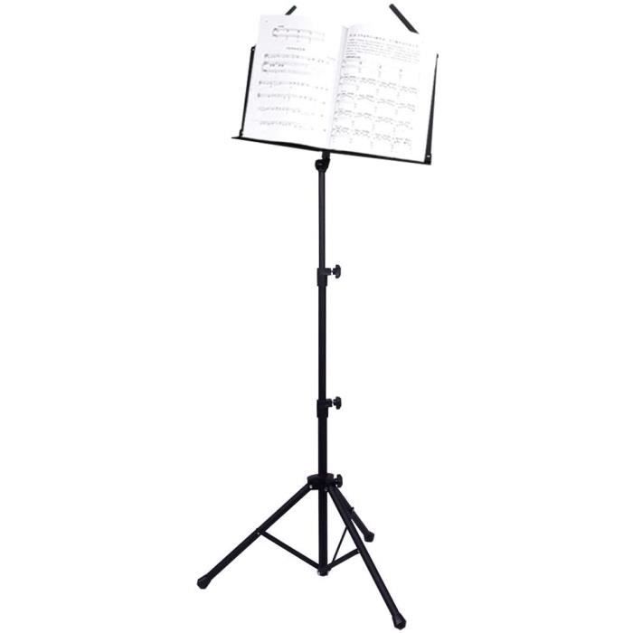 Pupitre Musique Pliable Ajustable 106-163cm Support Métallique avec Sac  Transport en Noir - Cdiscount Instruments de musique