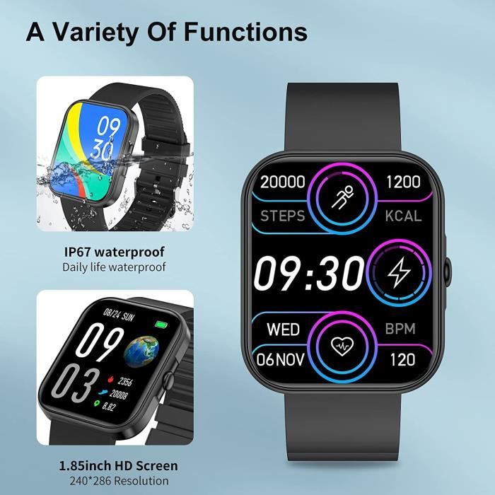 Montre Intelligente Homme IP67 Etanche Bluetooth 5.0 Cdiscount