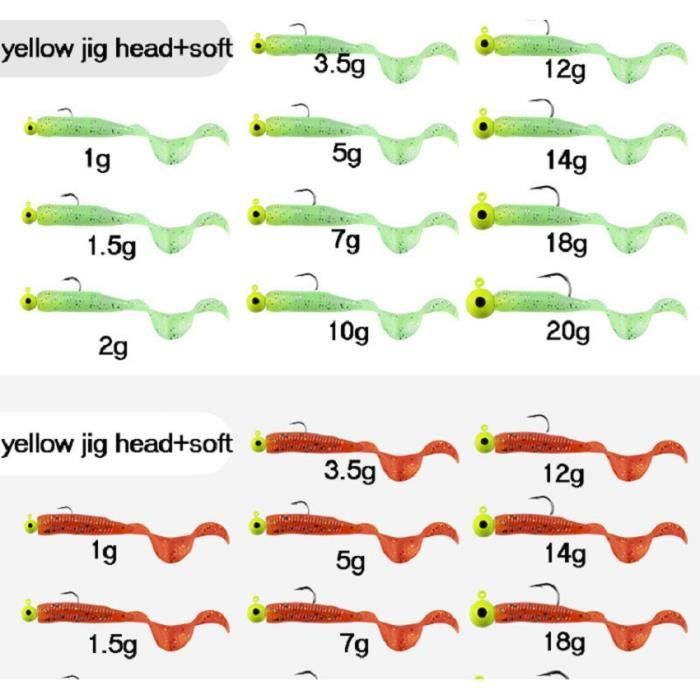 10 Hameçons à Tête Plombée 2,8g-7g - Acier Carbone - Pour Pêche Eau Douce Et Salée - Truite, Bar, Saumon