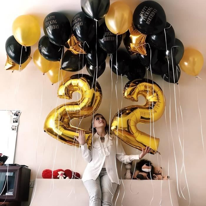 AOOSU Ballon d'Anniversaire, Foil Ballon Numéro Chiffre 101cm, Gonflable Hélium, Deco Anniversaire 12 Ans Grand Ballons pour Fête Party Mariage