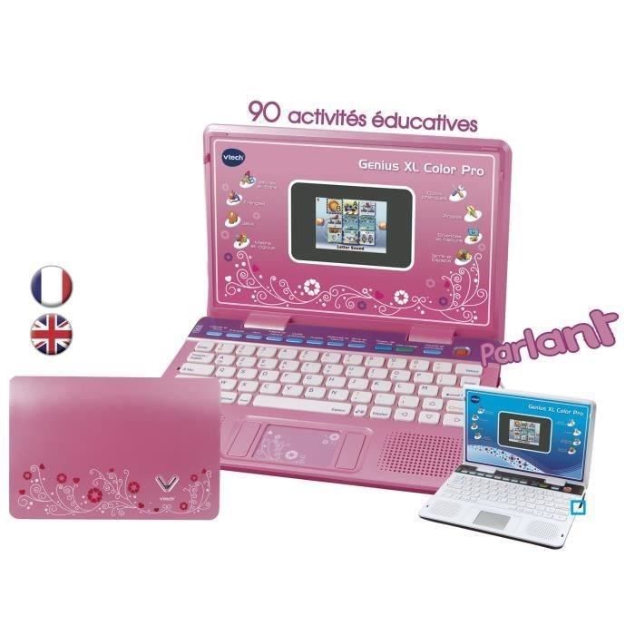Ordinateur bilingue VTECH Genius XL Color Pro Rose 611 ans Cdiscount Jeux Jouets