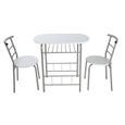 3pcs Mode table à manger chaises ensemble cuisine salle à manger petit déjeuner chaises maison -XID-3