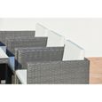 Salon de jardin encastrable - 6 personnes - MIAMI - Concept Usine - résine tressé poly rotin - contemporain - Gris/Blanc-3