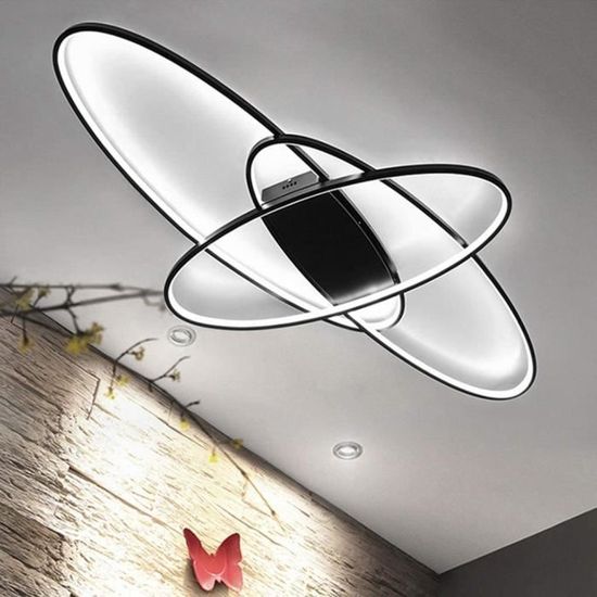 3000K ~ 6000K lustre de décoration intérieure LED plafonnier moderne acrylique créatif rond en aluminium design salon lumière dimmable avec télécommande Blanc, 3◯ 3000K ~ 6000K lustre de décoration intérieure LED plafonnier moderne acrylique créatif rond en aluminium design salon lumière dimmable avec télécommande Blanc, 3◯