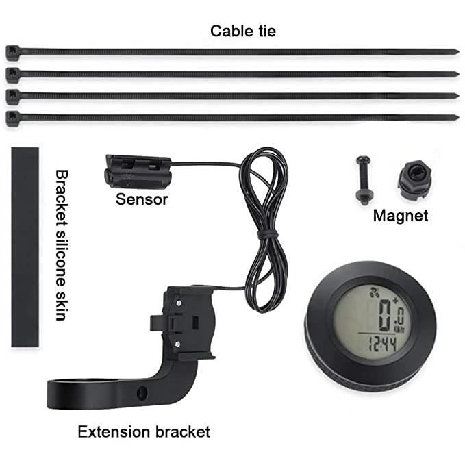 FORTRY Ordinateur de vélo sans fil 16 fonctions IP54 étanche Écran LCD