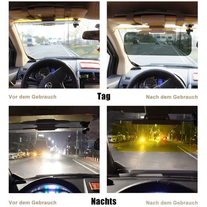 Pare-soleil Anti-éblouissement Pour Voiture - 2 En 1 (jour/nuit) - Clip Sur Le Pare-soleil Existant - PVC - Rotation 180° - 3