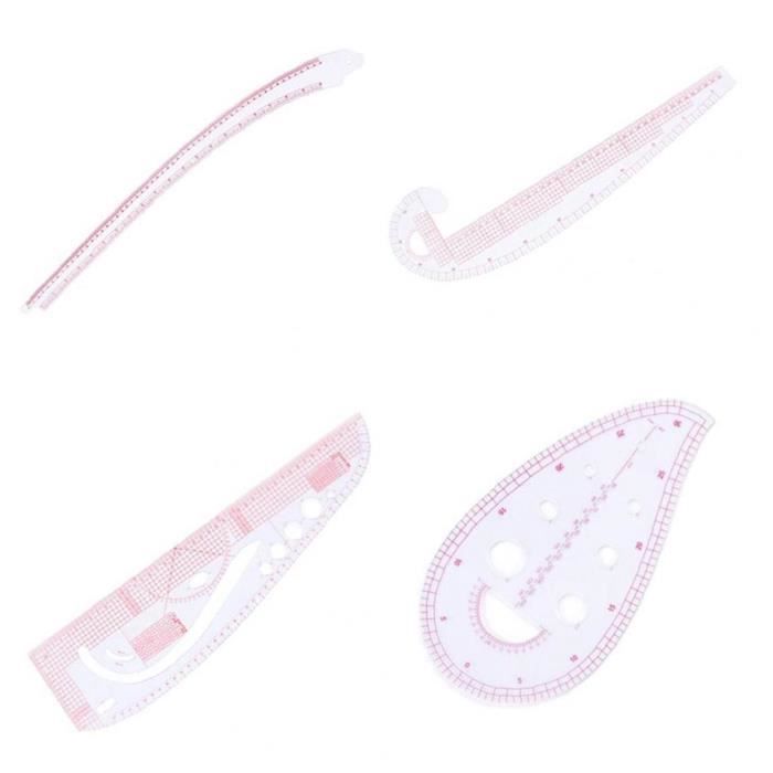 Lot De 4 Règles De Marge De Couture NBEADS - Acrylique Transparent, échelles Impériale Et Métrique, Pour Couture Précise
