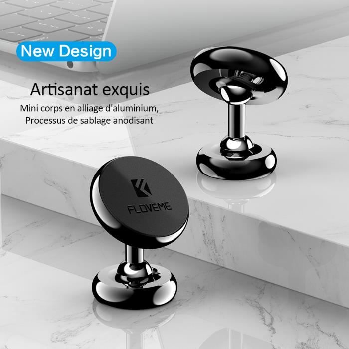 Support Téléphone Voiture Magnétique, Universel avec Rotation 360° en  Aluminium, magnetique Portable Aimant adhésif pour Smartphone