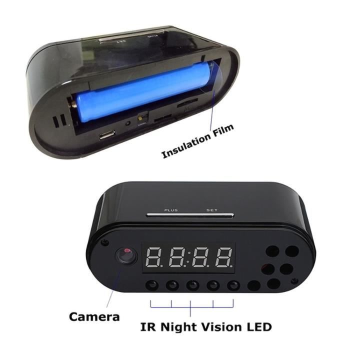 Mini Caméra Espion P2P Full HD Avec Détecteur De Mouvement - Réveil Caché, WiFi