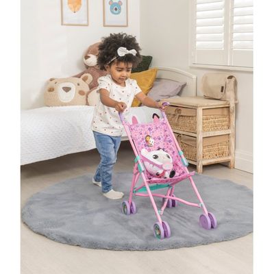 Jeu Imitation Poupon Poussette De Jeu Gabby's Dollhouse HTI - Poussette Pliable Pour Poupées Avec Plateau Amovible Poussette Parapluie Jouet