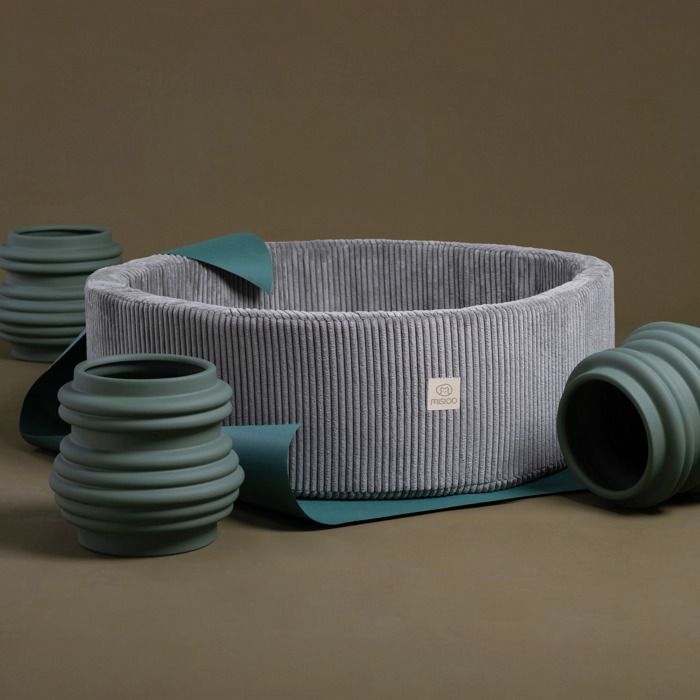 MEOWBABY Piscine À Balles Velvet 90X30cm/200 Balles Pour Bébé Enfant Bambin Jouets Pour Les Tout-Petits Fabriqué De Jouet Rond Mousse Fabriqué En UE Rouge Marsala