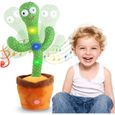 Jouet Cactus Dansant Peluche Multifonctionnel - KAWAII - Vert et marron - Pour Adultes et Enfants-0