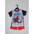 Ensemble Short Tee Shirt 100% Coton Enfant SPIDERMAN MARVEL Bleu Marine-0