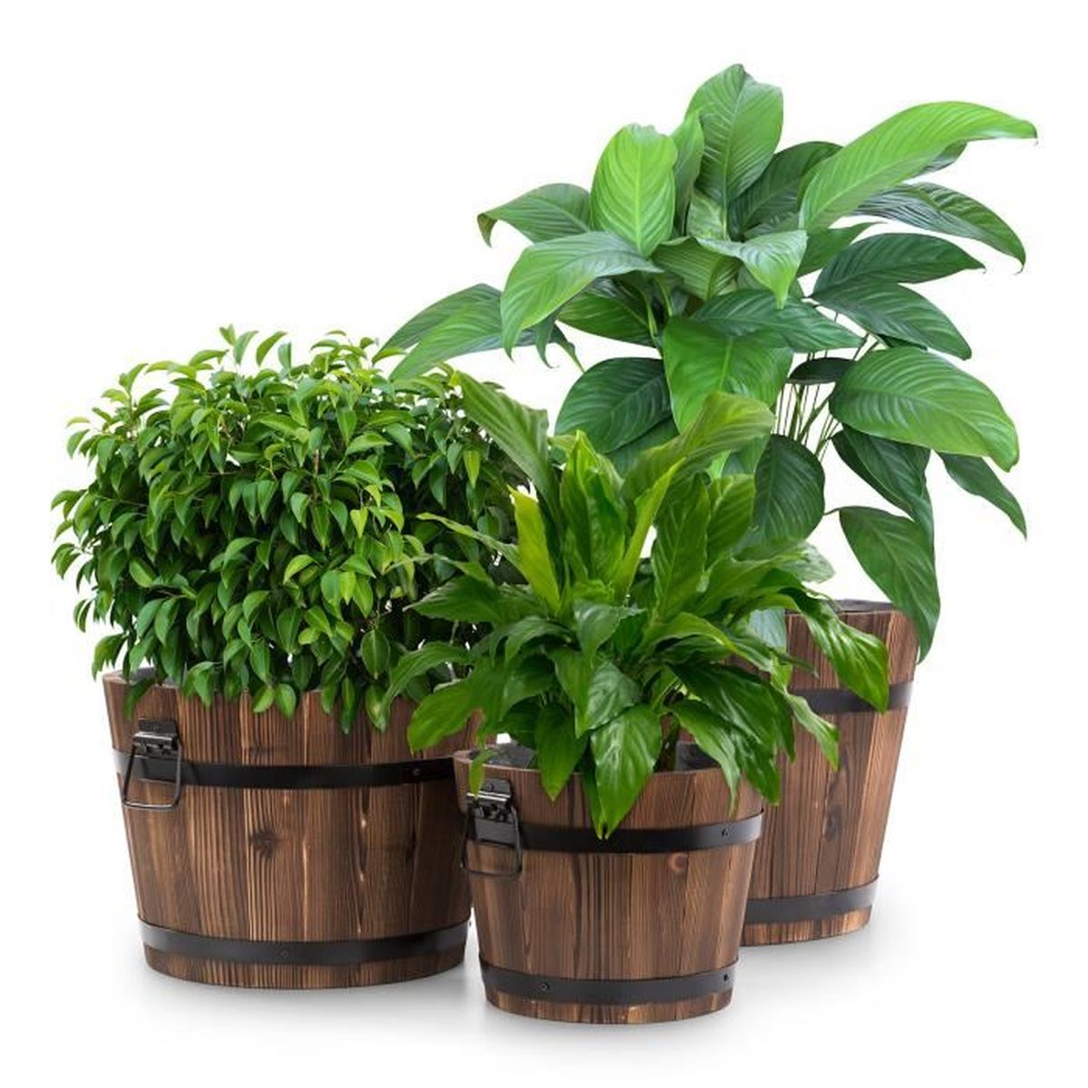 Blumfeldt Trifloris Ensemble De 3 Pots De Fleurs Decoratif Pour Jardin Terrasse Bois De Sapin Traite A La Flamme Design Rustique Achat Vente Jardiniere Bac A Fleur Blumfeldt Trifloris Ensemble Cdiscount