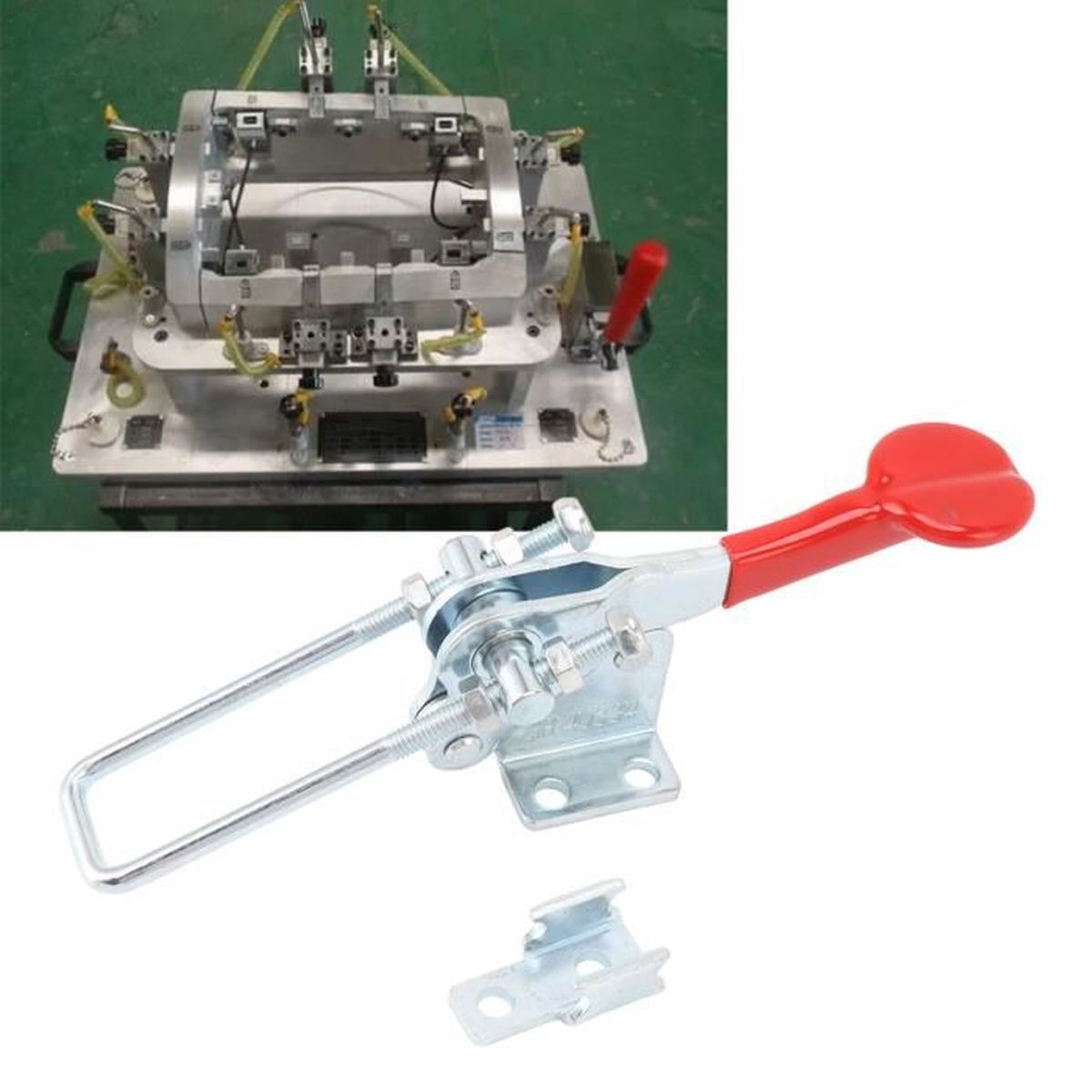 6 Pinces à Loquet Bascule Réglables - Charge 150kg - Pour Portes, Armoires, Boîtes - Métal Galvanisé
