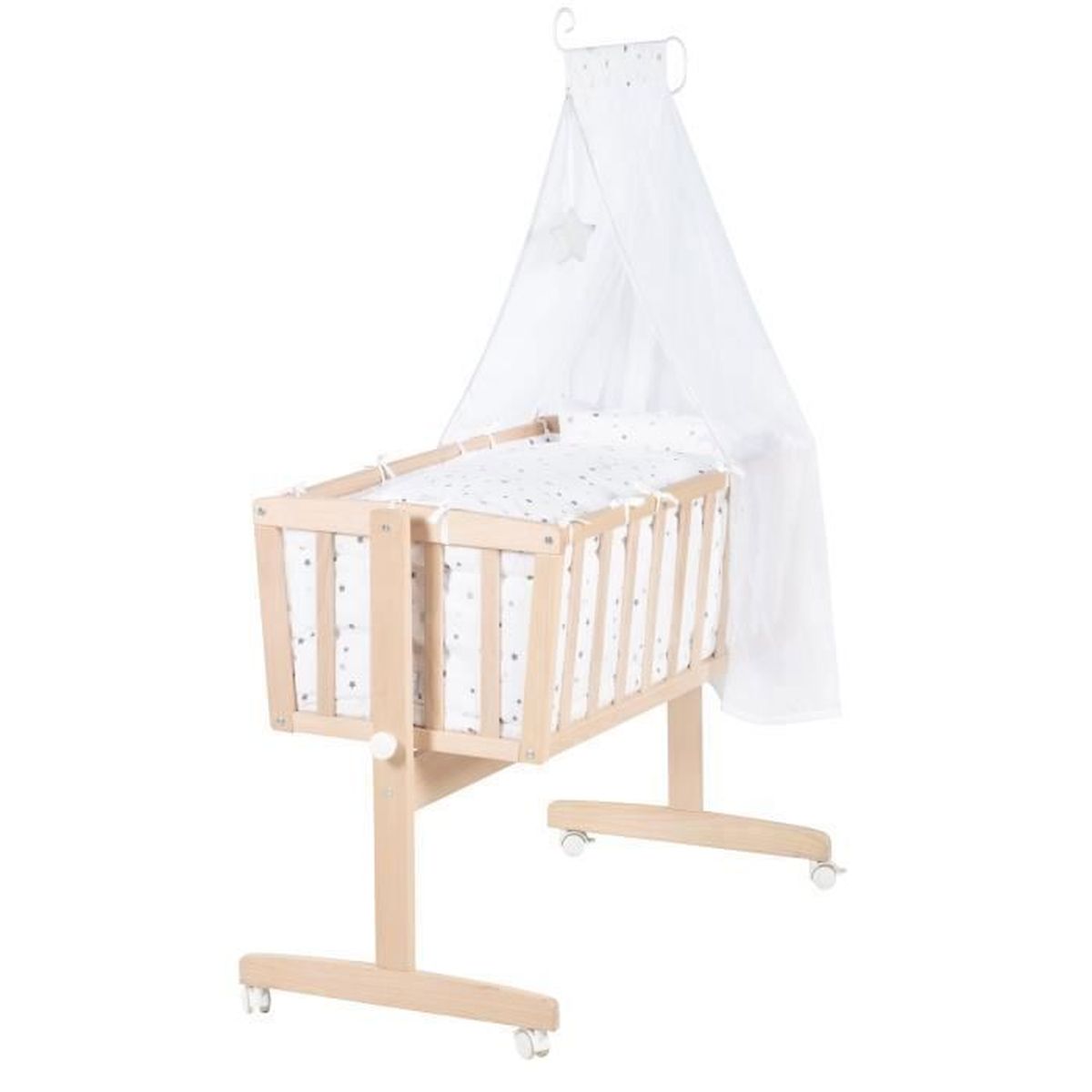 Childhome Berceau Rotin 70 X 51 X 90 Cm + Base En Métal + Matelas - Habillage Jersey écru (CRRATMC) | Les Soldes Arrivent Le 7 Janvier 2026
