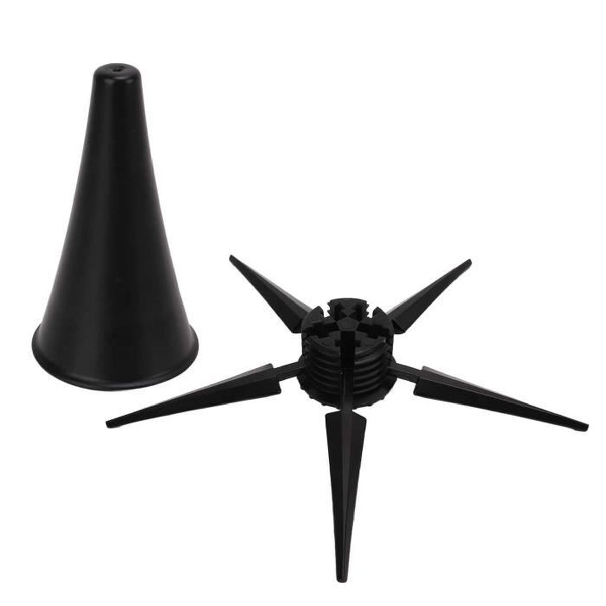 Support De Clarinette Pliable Portable - Base 5 Pieds Métal, Insert Dans Le Pavillon, Noir