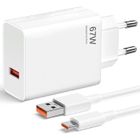 IHABOR Chargeur Rapide USB 67W - Xiaomi - Redmi Note 13 Pro - Câble 2M - Protection Surtension - Blanc