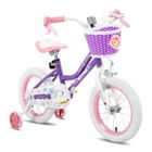 HILAND Bicyclette pour enfants,14",pour les enfants de 3 à 5 ans,avec roue auxiliaire et frein à main-Violet