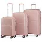 British Traveller Set de 3 Valises (55/67/76cm) Valise de Voyage Trolley Rigide en Légere à 4 roulettes avec Serrure TSA,Nue