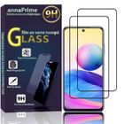 VCOMP® Pour Xiaomi Redmi Note 10 5G 6.5": Lot - Pack de 2 Films de protection d'écran Verre Trempé Plein écran de Couleur - NOIR