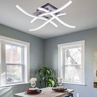 Plafonnier LED, Lampe de Lustre Plafonnier Design Moderne Courbé avec Pour le Salon Chambre Salle à Manger (28W Blanc Froid)