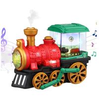Jouet de train pour enfants - Marque - Modèle - Fumée réaliste - Sons de traction - Lampe rotative