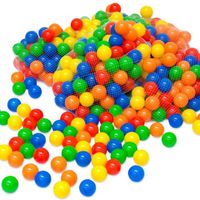 LittleTom 100 Boules de couleur Ø 6 cm de diamètre | petites Balles colorées en plastique jeu jouet pour enfants | mélange multic...
