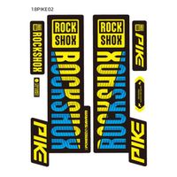 Accessoire vélo,Autocollant de fourche de vtt PIKE ROCK SHOX,pour vtt,Rockshox,2018- yellow blue