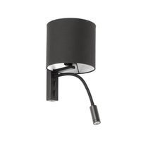 Faro Barcelona 64323 - TIRA Lampe applique noire avec lecteur LED
