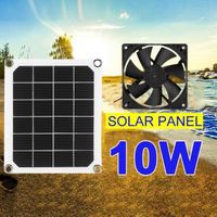 HQ11173-Ventilateur d'extraction panneau solaire monocristallin IP65 étanche 6V 10W USB charge pour serre solaire ventilateur alime